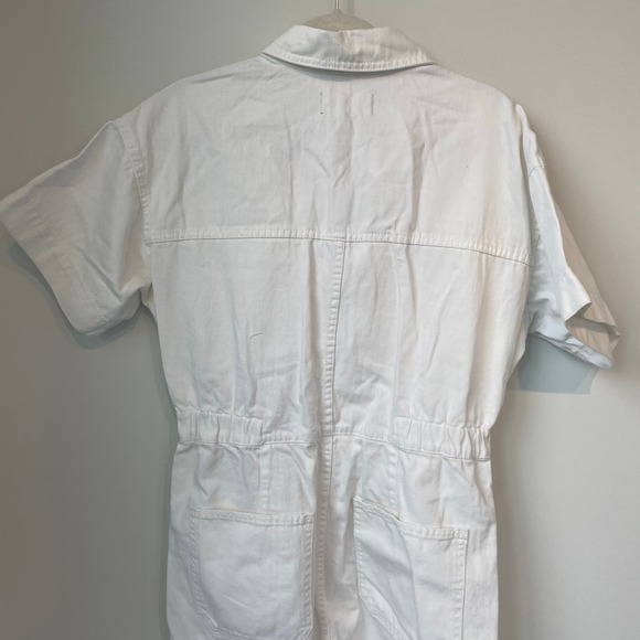 Free People We The Free Marci Jumpsuit Size Large Optic White Cotton Denim - Picture 11 of 15